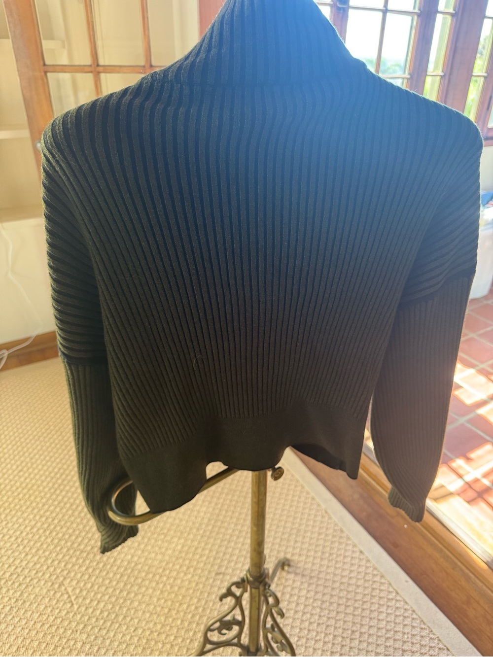 Varley Olive Ribbed Zip-Up Sweater - Picture 5 of 5